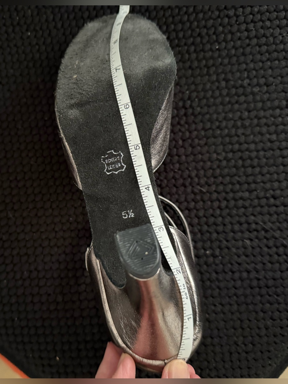 Diamant Metallic Bronze Peep-Toe Ankle-Strap Ballroom Heels Size 7.5-8 - Picture 10 of 12